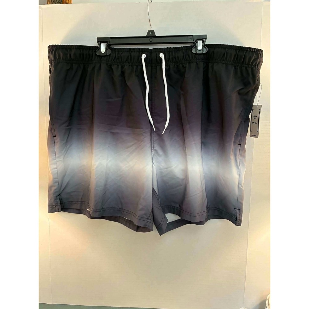 George Mens 3XL Trunks Black Grey Ombre Quick Dry UPF 50+ Board Shorts